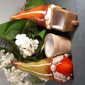 Garden Gnomes Planter Figures Whimsical Boy Wheelbarrow Girl Pot Indoor Outdoor